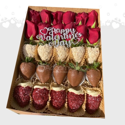 Regalo Happy Valentines Day Fresas Con Chocolate A Domicilio En Villavicencio Pedido Con Un Día De Anticipación