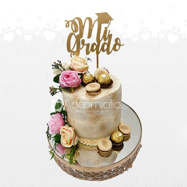 Torta Sabor Naranja con Chocolate en Crema para Grado 20 Porciones A Domicilio En Cali Pedido Con 2 Dias De Anticipado