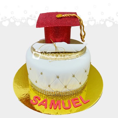 Torta De Grado Rojo Sabor Chocolate 10 Porciones Regalos De Graduación A Domicilio En Cali Pedido Con 1 Dia De Anticipado