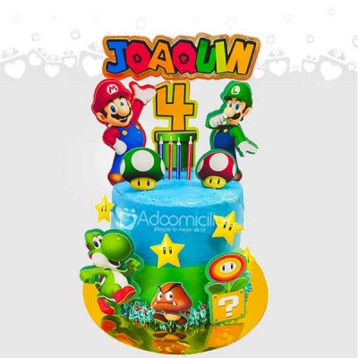Torta Con Temática De Mario Bross A Domicilio En Cali Pedido Con 2 Días De Anticipación 