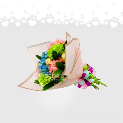 bouquet de hortensias minis día de la mujer pedido con 1 día de anticipación 