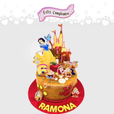 Torta De Cumpleaños Para Niña Con Temática De Blancanieves A Domicilio En Cali Pedido Con Dos Días De Anticipación 