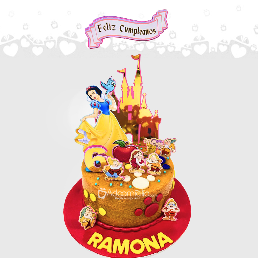 Torta De Cumpleaños Para Niña Con Temática De Blancanieves A Domicilio En Cali Pedido Con Dos Días De Anticipación 