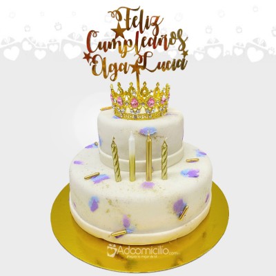 Torta De Cumpleaños Con Corona Para Mujer A Domicilio En Cali Pedido Con Dos Días Anticipación 
