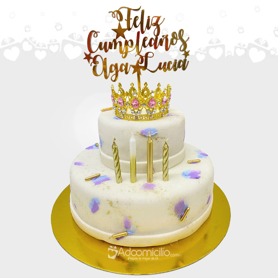 Torta De Cumpleaños Con Corona Para Mujer A Domicilio En Cali Pedido Con Dos Días Anticipación 