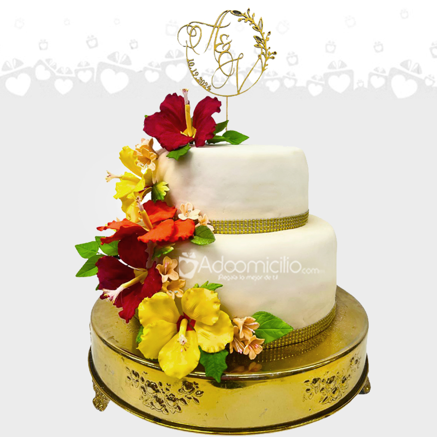 Torta Para Cumpleaños Con Flores A Domicilio En Cali Pedido Con Dos Días De Anticipación 