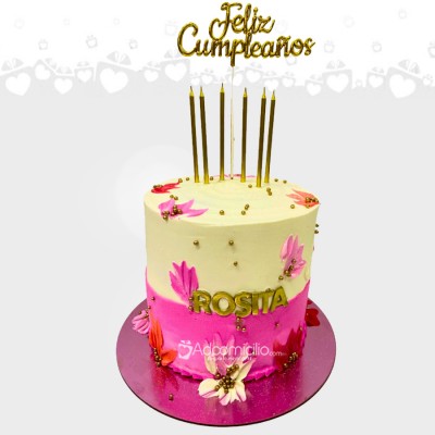 Torta De Cumpleaños Rosada Para Mujer A Domicilio En Cali Pedido Con Dos Días De Anticipación