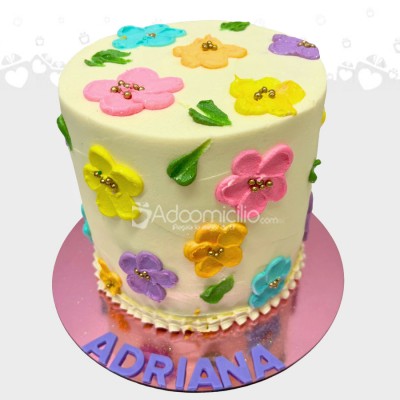 Torta Floreada En Crema A Domicilio En Cali Pedido Con Dos Días De Anticipación 