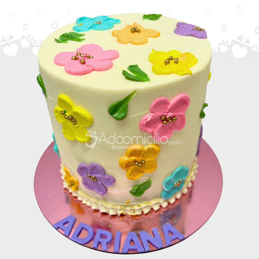 Torta Floreada En Crema A Domicilio En Cali Pedido Con Dos Días De Anticipación 