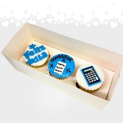 Cupcakes X3 Para El Día Del Contador  A Domicilio En Cali Pediod Con Un Día De Anticipación 