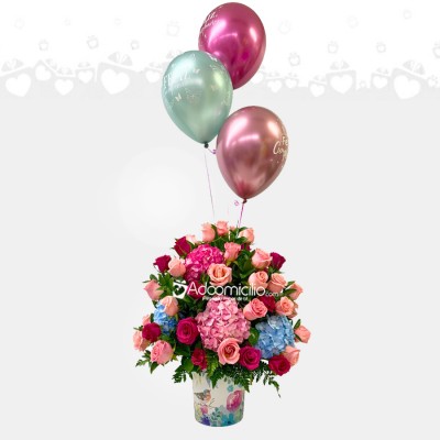 Rosas Y Hortensias Para Cumpleaños A Domicilio En Cali Pedido Con Un Día De Anticipación 