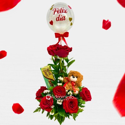 Rosas Y Peluche Para San Valentín A Domicilio En Cali Pedido Con Un Día De Anticipación 