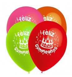 Globo en helio estampado Feliz Cumpleaños por unidad