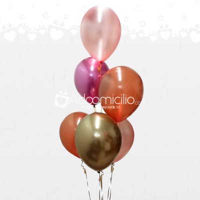 Bouquet De Globos Chrome Y Metalizados x 6 Unidades A Domicilio En Cali