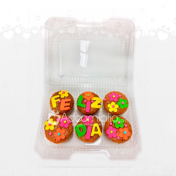 Feliz Día Estuche De Cupcakes x 6 A Domicilio En Cali 