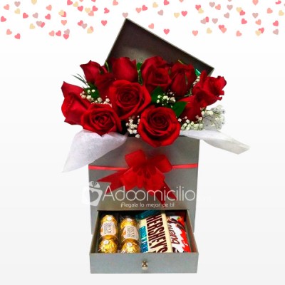 Hermoso Amor Caja De Rosas Con Chocolates A Domicilio En Medellin Regalos De Amor Y Amistad