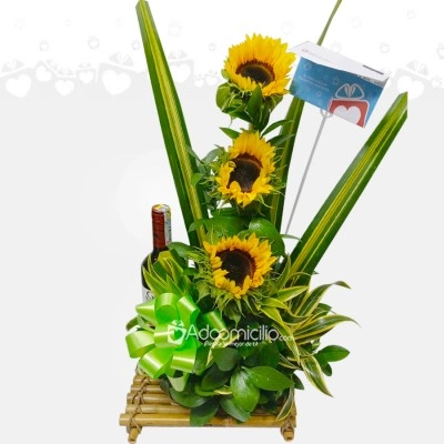 Arreglo floral Girasol Para El Dia Del Padre A Domicilio En Medellin