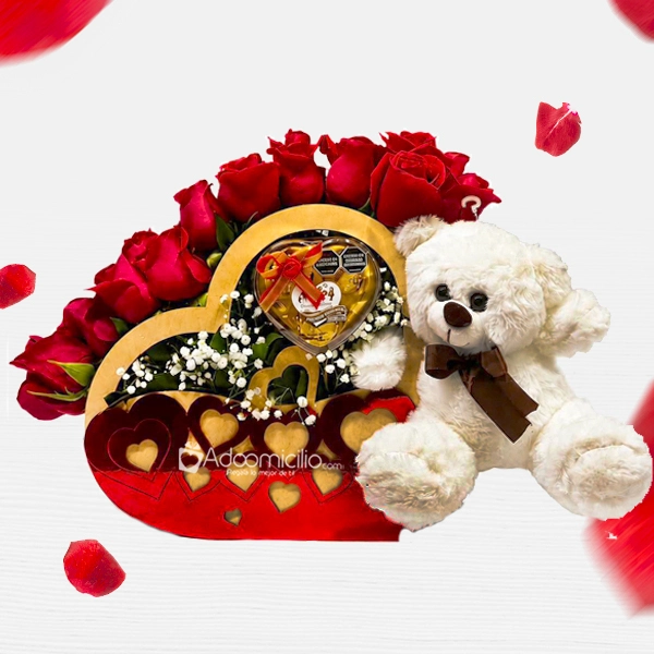 Regalo Con Peluche Y Rosas Para Amor Y Amistad A Domicilio En Medellín 