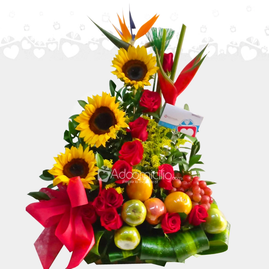 Regalos día de la madre a domicilio en Medellín Flores y frutas para Mamá