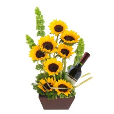 Vino y girasoles