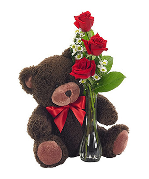 single rose and bear