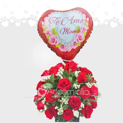 Arreglo Floral De Rosas Rojas Para El Día De La Madre A Domicilio En Cali 