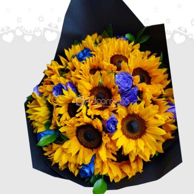 Bouquet Para El Día De Amor Y Amistad Con Girasoles A Domicilio 