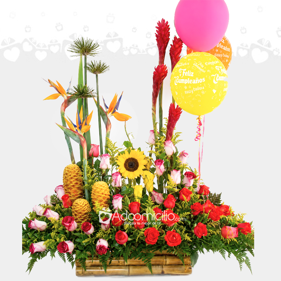 Arreglo Foral Con Rosas Y Flores Exóticas A Domicilio En Cali 