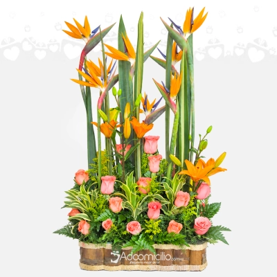 Arreglo Floral Con Lirios Y Rosas A Domicilio En Cali 