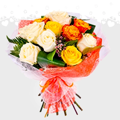 Bouquet Con Rosas De Varios Colores A Domicilio En Cali 
