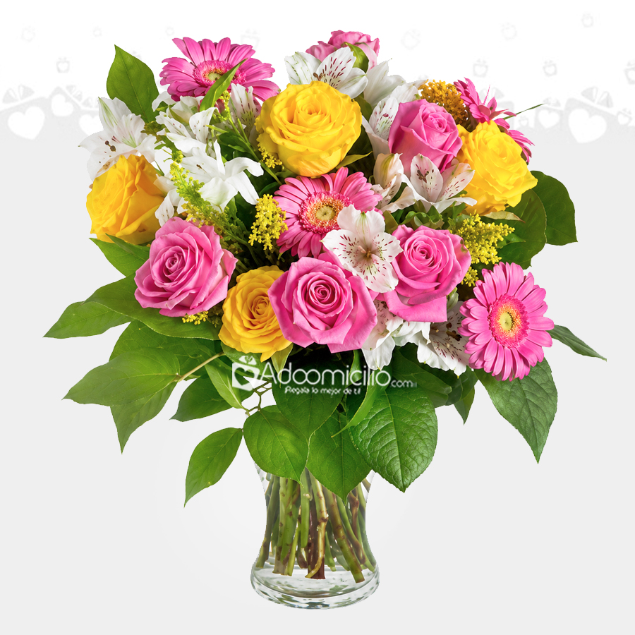 Florero Con Mix De Flores A Domicilio En Cali 