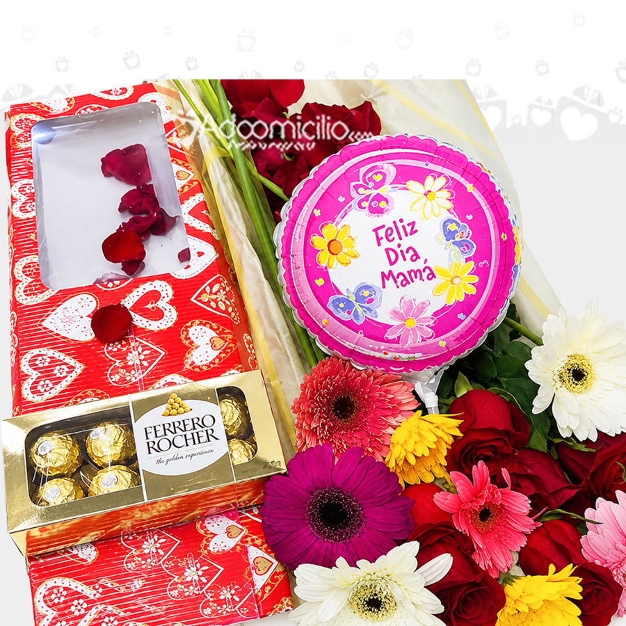 Regalos Día De La Madre Combo Caja De Rosas Y Chocolates A Domicilio En Cali 