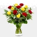 Rosas Amarillas Y Rojas En Florero A Domicilio En Cali 