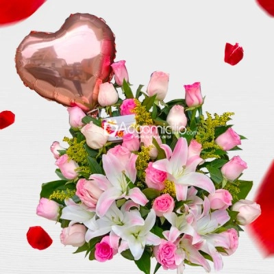 Rosas Rosadas Y Lirios Para Amor Y Amistad A Domicilio En Cali 
