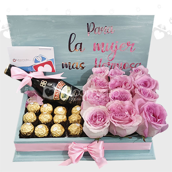 Regalo Para Mujer Con Baileys Y Rosas A Domicilio En Cali 