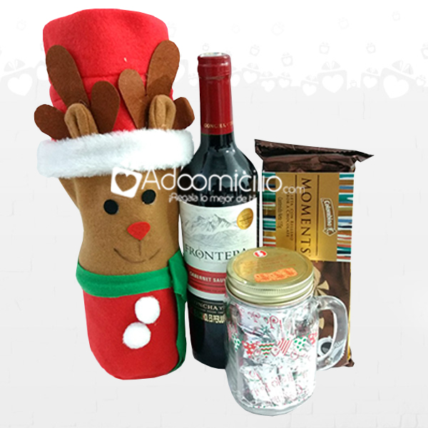 Regalos de navidad a domicilio en cali Vino reno navideño