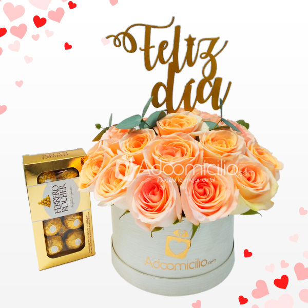 Solo Tú! Caja De Rosas Con Chocolates Ferrero x 8 Regalos Para Amor Y Amistad A Domicilio En Cali