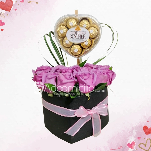 Caja de Rosas y Chocolates Los Cedros Amor Y Amistad A Domicilio En Bogotá