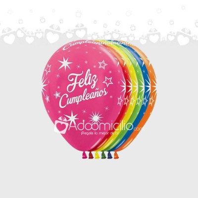Globo estampado Feliz Cumpleaños x unidad en Helio Bogota