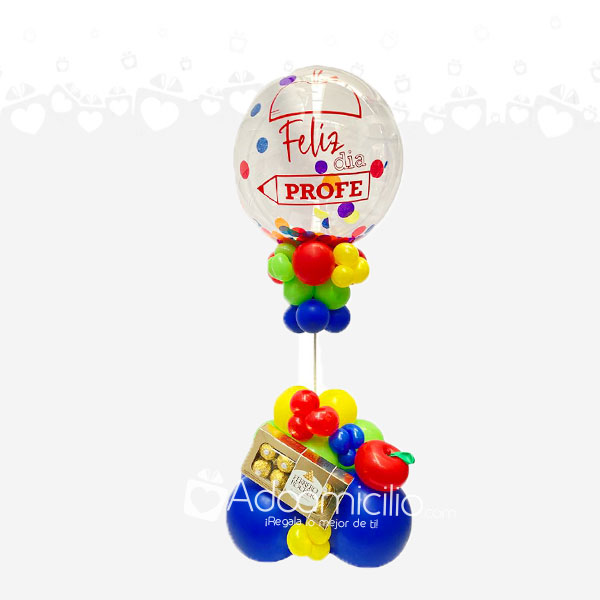 Burbuja Personalizada con chocolates Globos con helio a domicilio en Bogotá