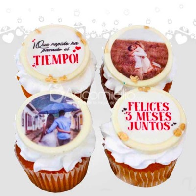 Cupcakes De Aniversario X4 A Domicilio En Medellín Pedido Con 1 Día De Anticipación 