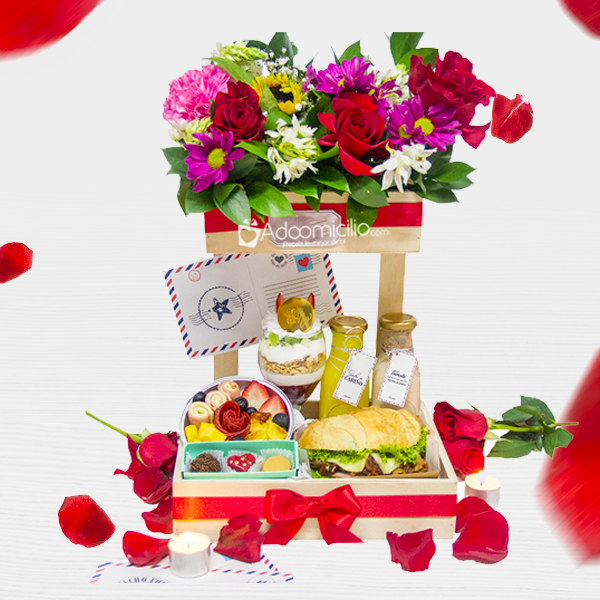 Desayuno Sorpresa Con Flores Para Amor Y Amistad A Domicilio En Medellín Pedido Con Un Día De Anticipación 