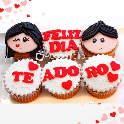 Cupcakes Te Adoro Caritas San Valentin Pedido Con Un Dia De Anticipación A Domicilio En Medellin