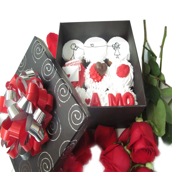 Caja Cupcakes Diseño de Amor Medellin Pedido Con Dos Días De Anticipación