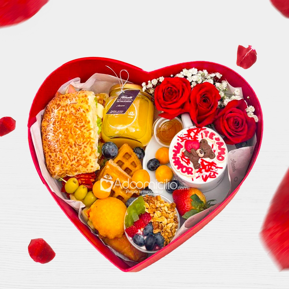 Desayuno Sorpresa Con Rosas Para Amor Y Amistad A Domicilio En Medellín Pedido Con Un Día De Anticipación