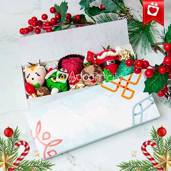 Fresas Con chocolate Junior Navideña Regalos A Domicilio En Medellin Pedido Con 2 Dias De Anticipado