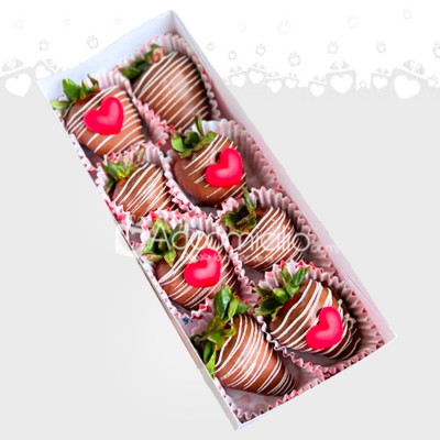 Caja De Fresas Cubiertas De Chocolate San Valentín a Domicilio Cali Pedido Con Un Dia De Anticipación 