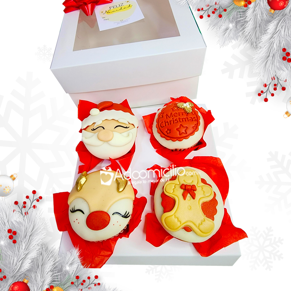Cupcakes X4 Navideños A Domicilio En Popayán Pedido Con Un Día De Anticipación 