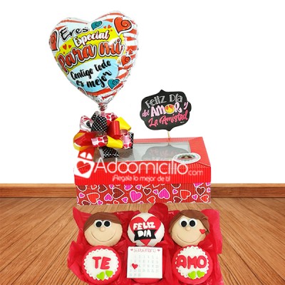 Regalos de amor y amistad a domicilio en Popayan 6 Cupcakes decorados Te amo en caja de regalo 