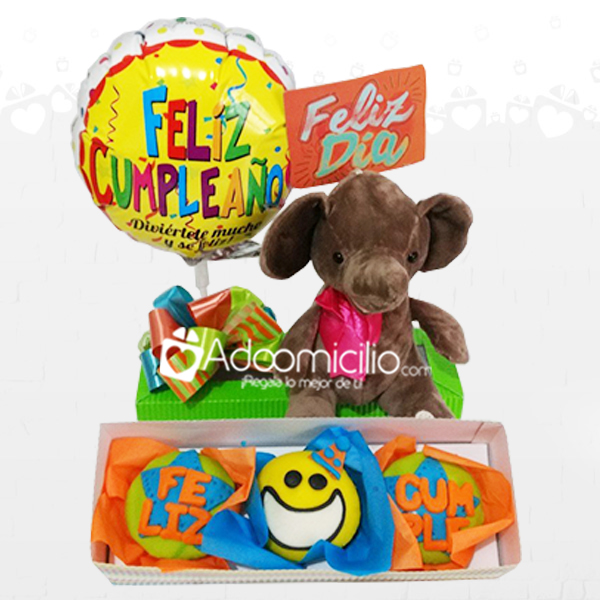Cupcakes popayan 3 cupcakes decorados en caja regalo con globo y peluche 